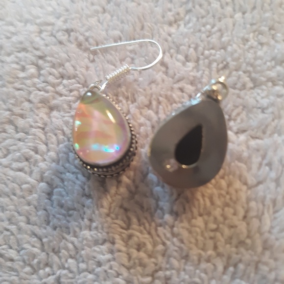 Pink Australian Triplet Opal Earrings - Picture 4 of 8